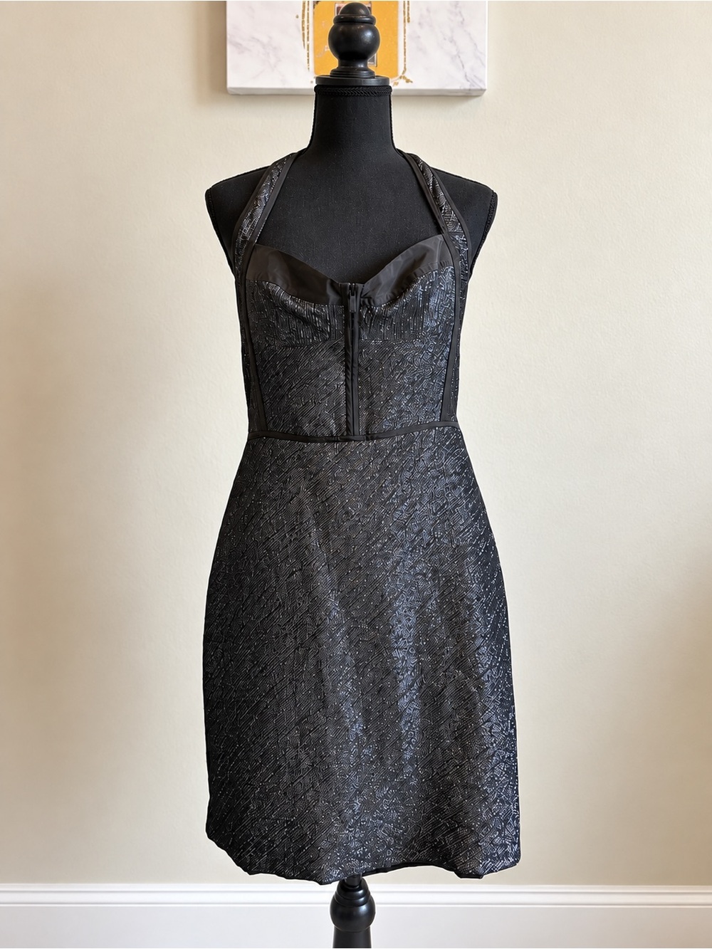 Z Spoke Zac Posen Metallic Halter Dress Size 10 Taylor Swift Style